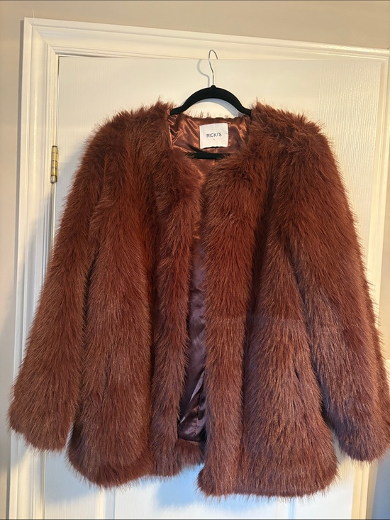 Ricki's Jackets & Blazers - Ricki's Rust Brown Faux Fur Teddy Jacket